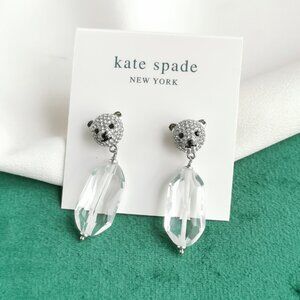 Kate Spade Silver and Clear Earrings